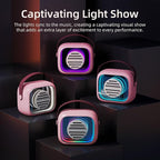 YF93 Mini Karaoke Machine for Kids with Bluetooth Speaker, 7 Voice-Changing Modes, Dual Microphones, Colorful LED Lights, TF Card Support, Portable Singing Gift for Children and Parties(Black)