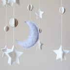 Sorrel + Fern Baby Crib Mobile - Moon & Stars (Grey, White & Cream) - Nursery Decoration - Unisex