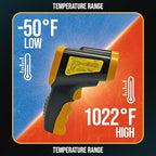 Infrared Thermometer Gun - Digital Food & Surface Temp Gun (-58F to 1022F) for Pizza Oven, Grill, Meat, HVAC, Engine