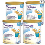 Nutricia Neocate Junior - Hypoallergenic, Dairy-free, Amino Acid-Based Formula for 1+ Years - For Toddlers, Kids & Teens - Powdered Formula - Vanilla - 14.1 oz can (Case of 4)