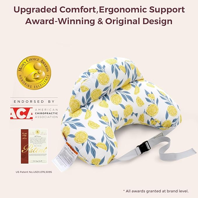 Momcozy Pioneering Safety Fence Nursing Pillow for Breastfeeding- Wider Feeding Pillows for More Support for Mom & Baby- Easier Nursing & Hand Free- Fit for All, Removable Cotton Cover