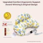 Momcozy Pioneering Safety Fence Nursing Pillow for Breastfeeding- Wider Feeding Pillows for More Support for Mom & Baby- Easier Nursing & Hand Free- Fit for All, Removable Cotton Cover