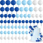 75 Pieces Cake Balls Topper Decorations Foam Cupcake Topper Mini Balloon Cake Topper Balls Cake Picks for Cake Deco Birthday Party Wedding（Royal Blue, Light Blue, White）