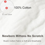 Newborn Mittens No Scratch 100% Cotton Mitts Boy Girl baby mittens 0-6 months 6 Pack