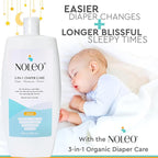 3-in-1 Diaper Care - Baby Cream, Cleanser & Lotion Organic - Diaper Rash - Rash Ointment - Cream to Clean, Moisturize & Protect Skin Made in France, 24 oz