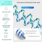 Toddler Harness Walking Leash- Child Anti Lost Wrist Link - Child Safety Harness - Upgrade with Reflective(6.5ft) - for Boys and Girls,Not Easy to Open Without Key (Cyan)