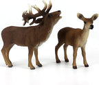 FUNSHOWCASE African Jungle Animals Toy Red Deer Figure Realistic Plastic Figurine Playset Lot 2-Piece