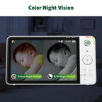 LeapFrog Color Night Vision Video Baby Monitor with 7" HD 720p Display, 360° Pan & Tilt, 8X Zoom, Night Light, Humidity & Temperature Sensor, Up to 1000ft Long Range, Secure Transmission: LF920HD