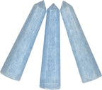 Amazing Gemstone Blue Calcite Celestite Crystal Towers ~ Natural Healing Crystal Point Obelisk for Reiki Healing and Crystal Grid (2" to 3" Inch)