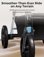 Momcozy ChangeGo Baby Stroller, Convertible Single-to-Double-to-Wagon Stroller with 23 Configurations, Seat Included, Large PU Wheels, All-Wheel Suspension ＆ Extendable UPF50+ Canopy