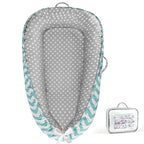 KISS GOLD Baby Lounger - Breathable Soft Cotton Cover Baby Lounger Nest, Babies Essentials Gifts, Portable Lounger for Baby Tummy Time Floor Playing Seated Support for Home and Travel