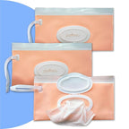 purifyou Portable Baby Wipe Case Travel Holder – Set of 3 Refillable Wipe Dispenser Pouches, Keeps Wipes Fresh & Moist, Lightweight, Durable, for Car, Diaper Bag, Stroller, Home & Travel (Pink)
