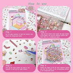 Sticker Therapy 3D Scene – 6 Sets Large Size DIY 3D Sticker Scenes with Tweezer for Adults Kids Relief Stress Pass The Time, Cute Miniature House Room Material Collection Book 02