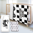 Personalized Baby Crib Bedding Set, Custom Name Pickup Truck Pattern Nursery Bedding Set 3 Pcs, Baby Blanket Fitted Crib Sheet Changing Pad Cover, Personalized Nursery Decor Gift for Newborns Boys