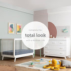 dadada Soho 5-Drawer Dresser for Nursery and Bedroom - Modern Design, Large Storage, Baby-Safe Finish, Soft Close Drawers, Anti-Tip Safety, Sturdy Legs & Solid Wood Handles, 47” Wide (White)