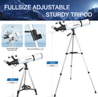 Telescope,Telescope for Adults High Powered - 80mm Aperture 600mm Professional Portable Telescopes for Astronomy Beginners,Fully Mult-Coated Refractor Telescopes with Tripod,Phone Adapter and Bag