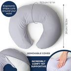 Niimo Nursing Pillow - 100% Cotton Breastfeeding Pillow Cover, Ergonomic Nursing Pillows for Breastfeeding, Machine-Washable Baby Pillow, Breastfeeding Pillows & Breastfeeding Essentials