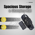 Stroller Caddy Double Stroller Organizer with Cup Holder Phone Pocket Changing Mat Straps Mounted 2 x Stroller Water Bottle Holder