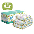HAPPY BUM Baby Wipe Wet Wipes, Baby Wipes Unscented, 8 Packs, 640 Count
