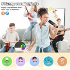 goopow Mini Karaoke Machine Speaker for Kids Adults, Portable Bluetooth Microphone Song Toys with LED Light, Best Chritmas Birthday Festival Gift for 3 4 5 6 7 8+ Year Old Girls Boys (Black-2 Mic)