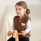 Baby Boys Girls Fleece Vest Zip Up Cute Bear Jackets Fuzzy Fall Winter Warm Clothes Newborn Outwear for Toddler Infant