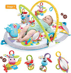 Yookidoo Baby Gym Lay to Sit-Up Playmat. 3-in-1 Newborns Activity Center with Tummy Time Toys, Pillow & Infant Miror. 0-12 Month