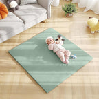 Baby Play Mat 48"x48" – Thick, Non-Slip Foam Mat for Babies and Toddlers. Foldable, Scrubbable, Odorless, and Soft, Ideal for Playpens, Crawling, and Indoor Playtime-Green
