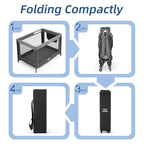 Pamo Babe Portable Playpen Foldable Playard Portable Crib for Baby and Toddlers