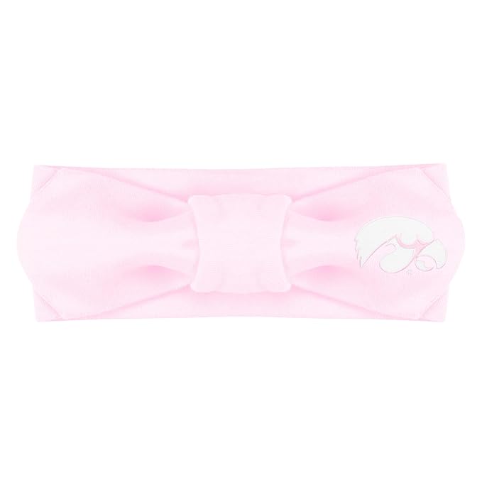 Creative Knitwear Iowa Hawkeyes Infant Girls Pink Solid Hair Knot Headband Embroidered Logo - Size Newborn - 4T