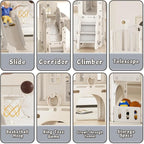 XJD 9 in 1 Toddler Slide Set, Kids Slide for Toddlers Age 1+, Toddler Climber Slide PlaySet with Basketball Hoop and Ball,Outdoor Indoor Playground for Toddlers 1-3 (Gley)