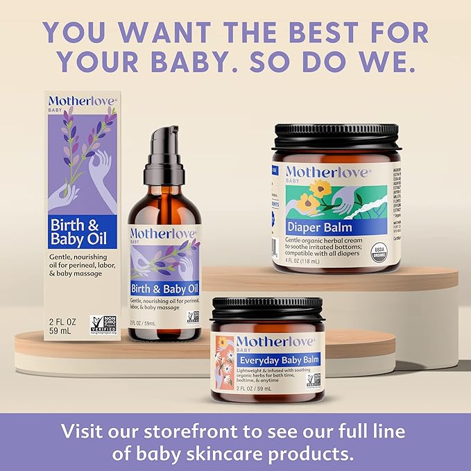 Motherlove Everyday Baby Balm (2oz) Plant-Based, All-Natural Baby Essential for Newborns, Infants, & Toddlers—Moisturizing Herbal Salve w/Calming Chamomile—Non-GMO, Organic Herbs, Cruelty-Free