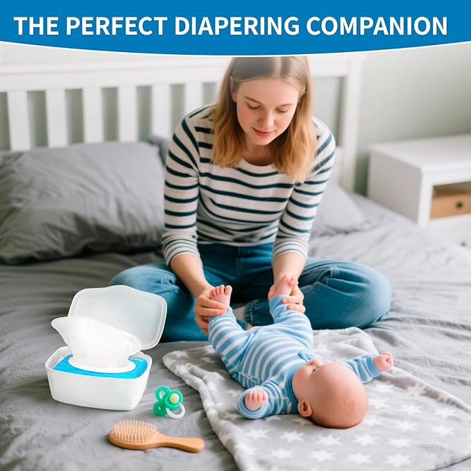 Wipes Dispenser Compatible with Cottonelle Flushable, Refillable Wet Wipes Container, Wipe Holder Keeps Wet Tissue Clean and Fresh, Non-Slip Wipe Case with Sealing Design Lid, for Home and Travel