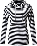 GINKANA Women's Nursing Hoodie Sweatshirt Long Sleeves Breastfeeding Maternity Tops Casual Clothes