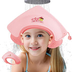Baby Shower Cap Shield for Kids Soft Silicone Adjustable1-8 Years Old Hair Washing Hat for Kids Toddler Shower Cap Shield Makes the baby Bath More Fun
