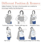 Ring Sling Baby Carrier, Soft Linen Cotton Baby Sling Carrier Newborn to Toddler, Baby Wrap Carrier for Plus Size Parents, Perfect Shower Gift, Grey