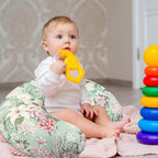 Nursing Pillow Cover for Baby Girls Boys, Green Breastfeeding Pillow Cover, Stretchy Removable Feeding Pillow Case for Newborns, Ultra Soft and Comfortable Nursing Pillow Slipcover, Floral