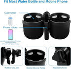 Accmor Stroller Cup Holder with Phone Holder, Universal Cup Holder for Uppababy Nuna Doona Strollers, 2-in-1 Bottle Phone Holder for Bike, Wheelchair, Walker, Scooter