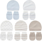 Cute Baby Girl Hats Mittens Set 10-Pack New Born Boy Caps Gloves Suit 0-6 Months Infant Accessories