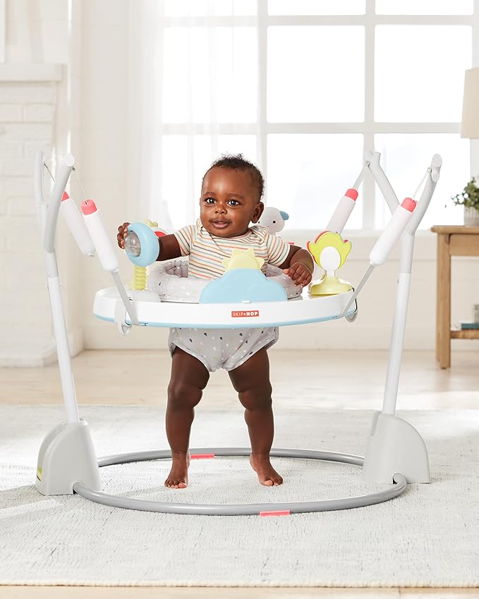Skip Hop Baby Activity Play Bouncer for Baby Ages 4m+ Silver Lining Cloud, Foldable