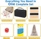 Upgraded Rummy Cube Game Set 4 Players with 4 Wooden Holders and 108 Rummy Melamine Tiles, Travel Family Board Game for Adults and Kids