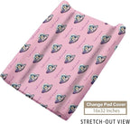 Personalized Baby Crib Bedding Set – Deer Astronaut Pattern Nursery Bedding Sets 3 Piece with Custom Name Blanket, Fitted Crib Sheet & Changing Pad Cover – Ideal Newborn Gift for Girls