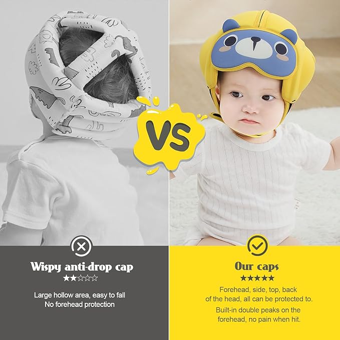 Baby Head Protector Helmet, Breathable Baby Head Protector for Crawling and Walking, Infant Soft Helmet, Anti-Collision, Ultra-Lightweight, Expandable and Adjustable Age 10-24 Months