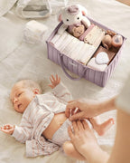Blissful Diary Baby Diaper Caddy Organizer, Stylish Storage Basket for Newborn Essentials and Diaper Station, Gift for Baby Shower and Registry Must-Have, Mauve Pink