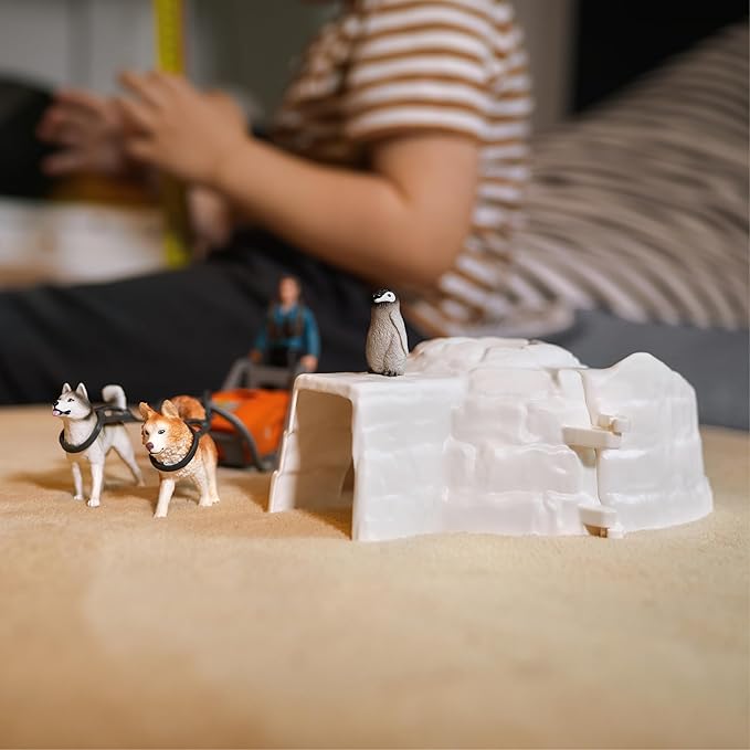 Schleich Wild Life - 19PC Antarctic Expedition Playset with Penguin, Dog Figurines, Action Figure and Accessories - Actic Animal Imaginative Play Set for Kids Ages 3+