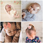 Baby Girl Headbands with Bows Soft Nylon Newborn Toddler Hairbands Handmade Baby Hair Accessories for Infant Girls Kids