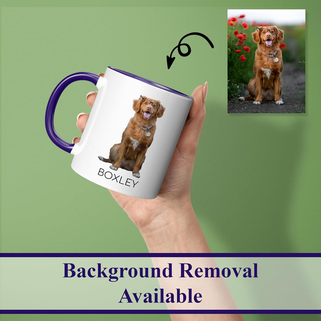 Personalized Coffee Mug, Custom Photo Text 11 Oz Ceramic Mug, Customized Picture Name Tea Cup, Unique Gift Idea, Taza Cafe Personalizadas Fotos, Cute Custom Gifts Mom Women Men, Mother's Day, Navy