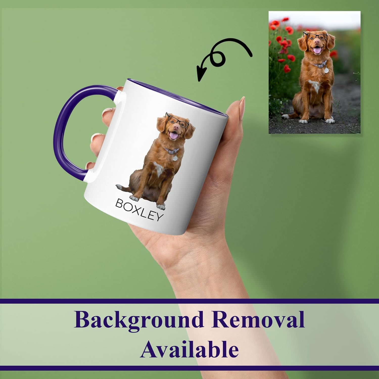 Personalized Coffee Mug, Custom Photo Text 11 Oz Ceramic Mug, Customized Picture Name Tea Cup, Unique Gift Idea, Taza Cafe Personalizadas Fotos, Cute Custom Gifts Mom Women Men, Mother's Day, Navy