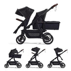 Momcozy ChangeGo Baby Stroller, Convertible Single-to-Double-to-Wagon Stroller with 23 Configurations, Seat Included, Large PU Wheels, All-Wheel Suspension ＆ Extendable UPF50+ Canopy