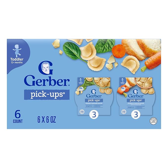 Gerber Toddler Food, Ravioli Multipack, Gerber Pick-Ups, Baby Led Feeding, Variety 6PK