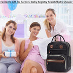 Diaper Bag Backpack for Women Large Capacity with Insulated Pockets Multifunctional Diaper Bags For Baby Girl Boy Waterproof Baby Bags For Mama Maternity Travel Bag Black